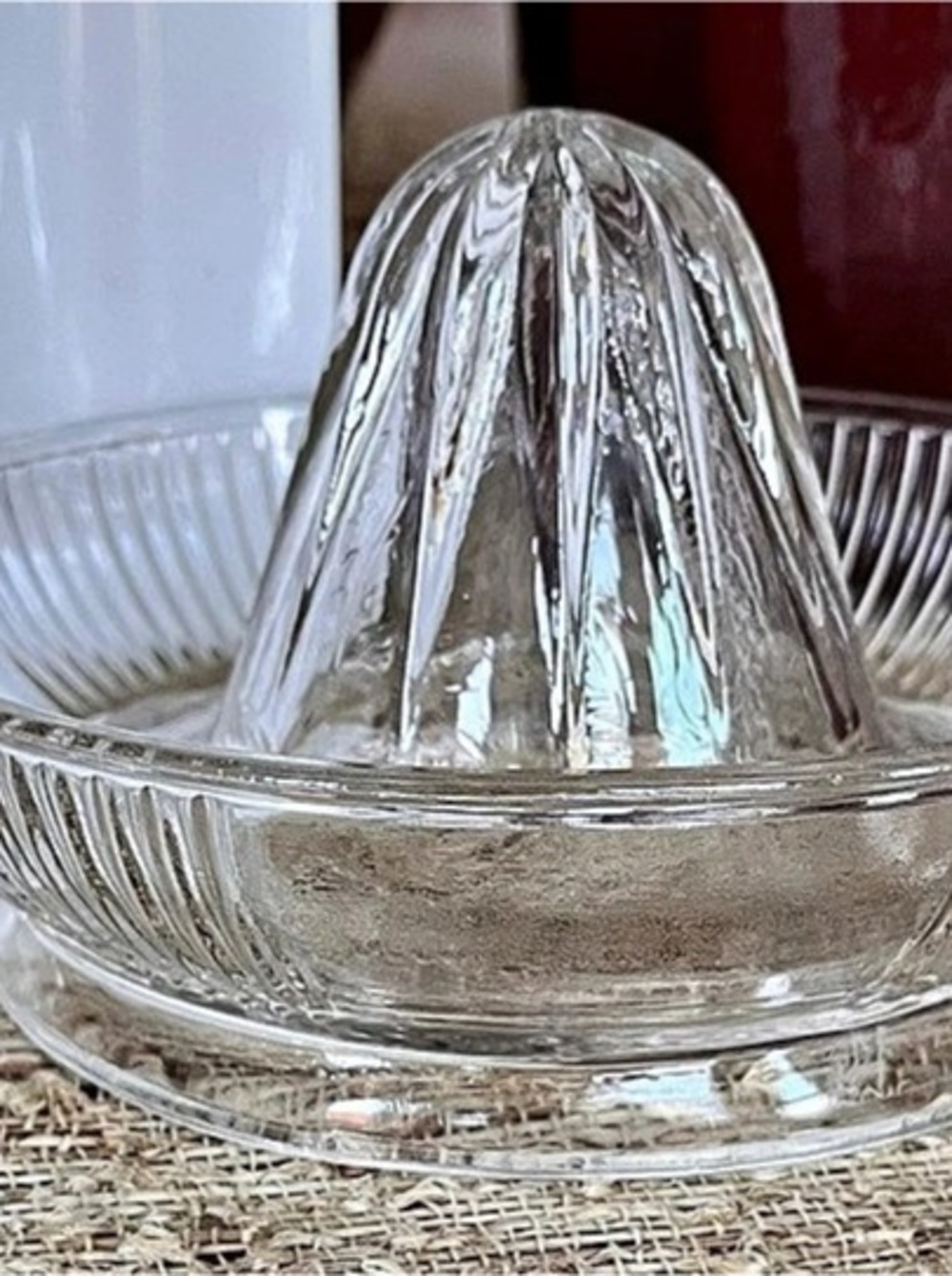 Vintage Pressed Glass citrus juicer Clear